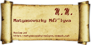 Matyasovszky Mályva névjegykártya